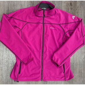 Eddie Bauer Womens XL First Ascent Full Zip Windbreaker Jacket Pink